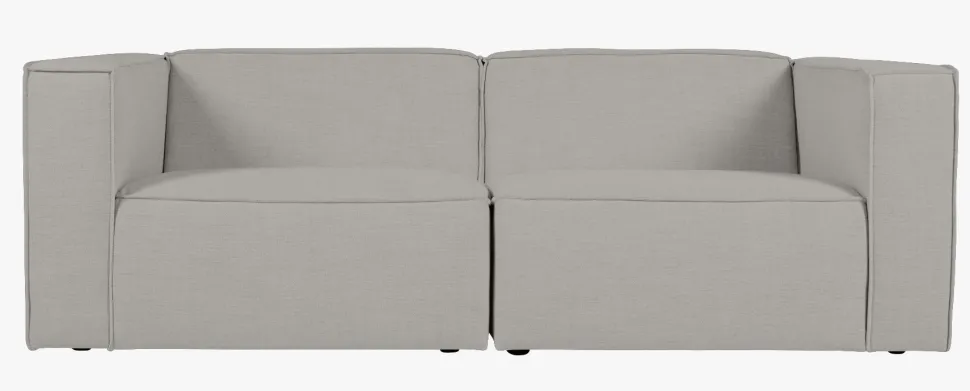 2 deler m/armlene grå - 220x93x73 cm