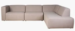 4 deler m/åpen ende høyre beige - 293x227x73 cm