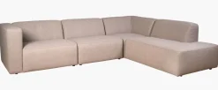 4 deler m/åpen ende høyre beige - 293x227x73 cm