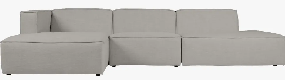 3 deler m/åpen ende høyre grå - 338x153x73 cm