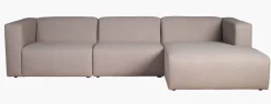 3 deler m/sjeselong høyre beige - 314x154x73 cm