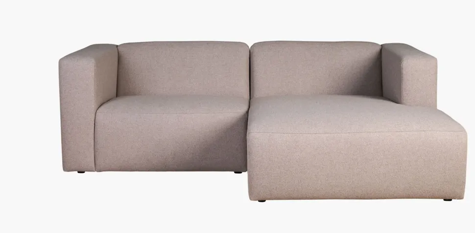 2 deler m/sjeselong høyre beige - 224x154x73 cm