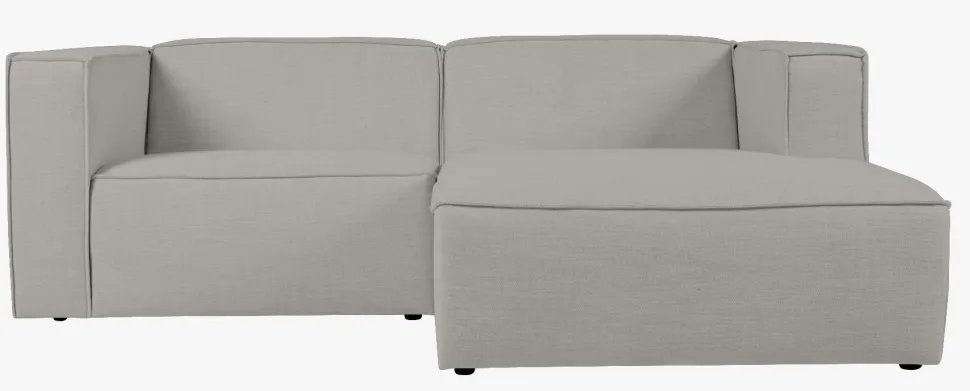 2 deler m/sjeselong høyre grå - 224x154x73 cm