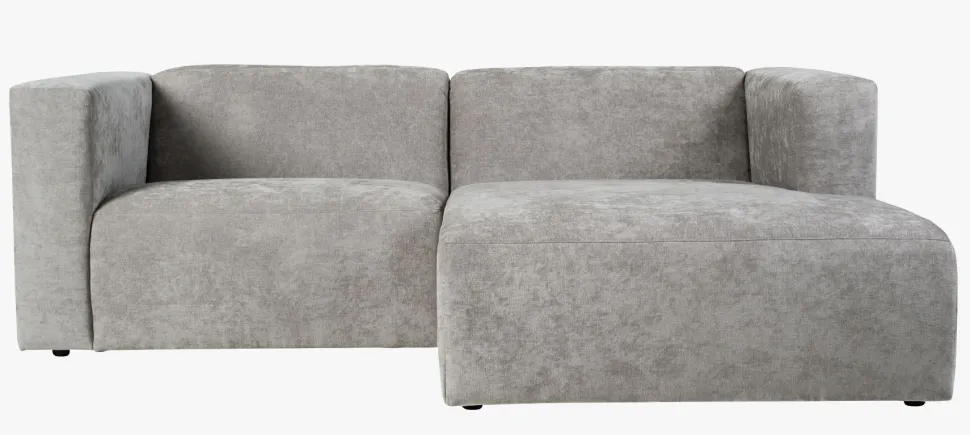 2 deler m/sjeselong høyre grå - 224x154x73 cm