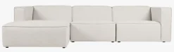 3 deler m/sjeselong venstre natur - 314x154x73 cm
