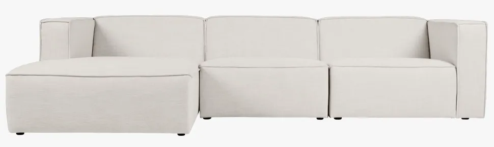 3 deler m/sjeselong venstre natur - 314x154x73 cm