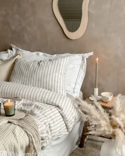 Bomull sengesett beige - 140x200 cm