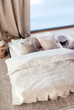 Bomull sengesett beige - 140x200 cm
