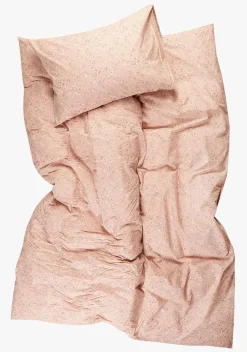 Bomull sengesett pudderrosa - 140x220+50x70 cm