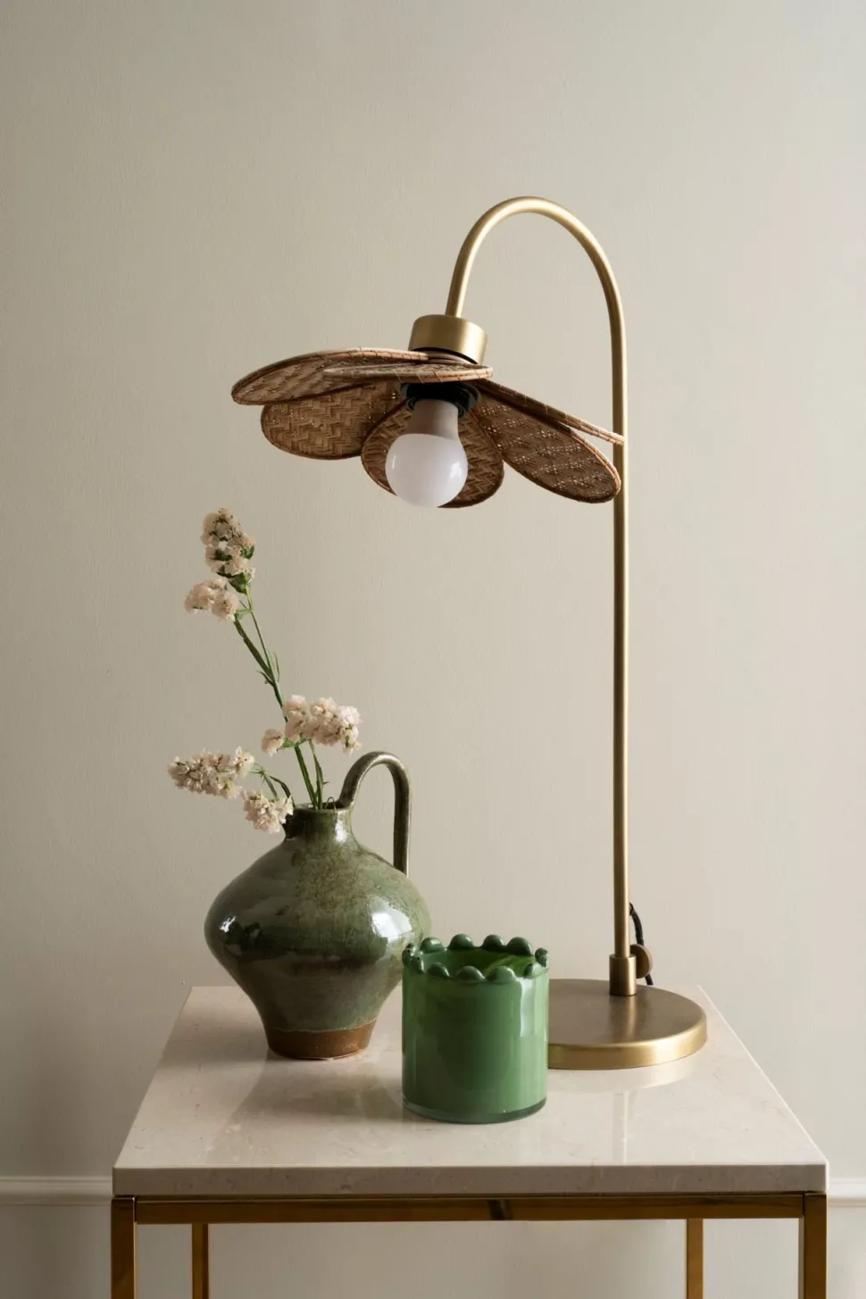 Bordlampe natur - 42x30x65 cm