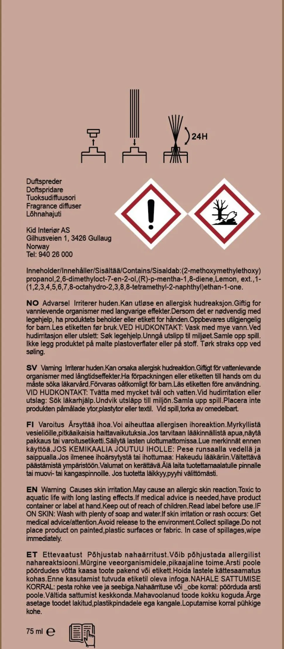 Duftpinner rosa - 75 ml