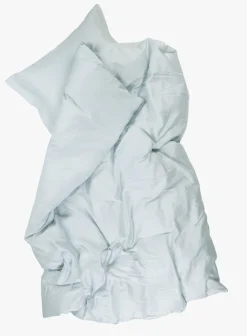 Egyptisk bomull sateng sengesett lys blå - 140x200 cm