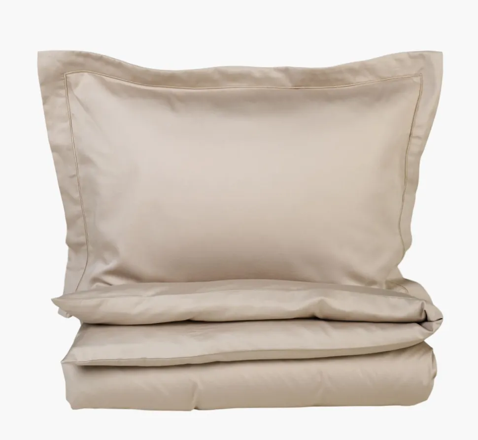 Egyptisk bomull sateng sengesett sand - 200x220 cm