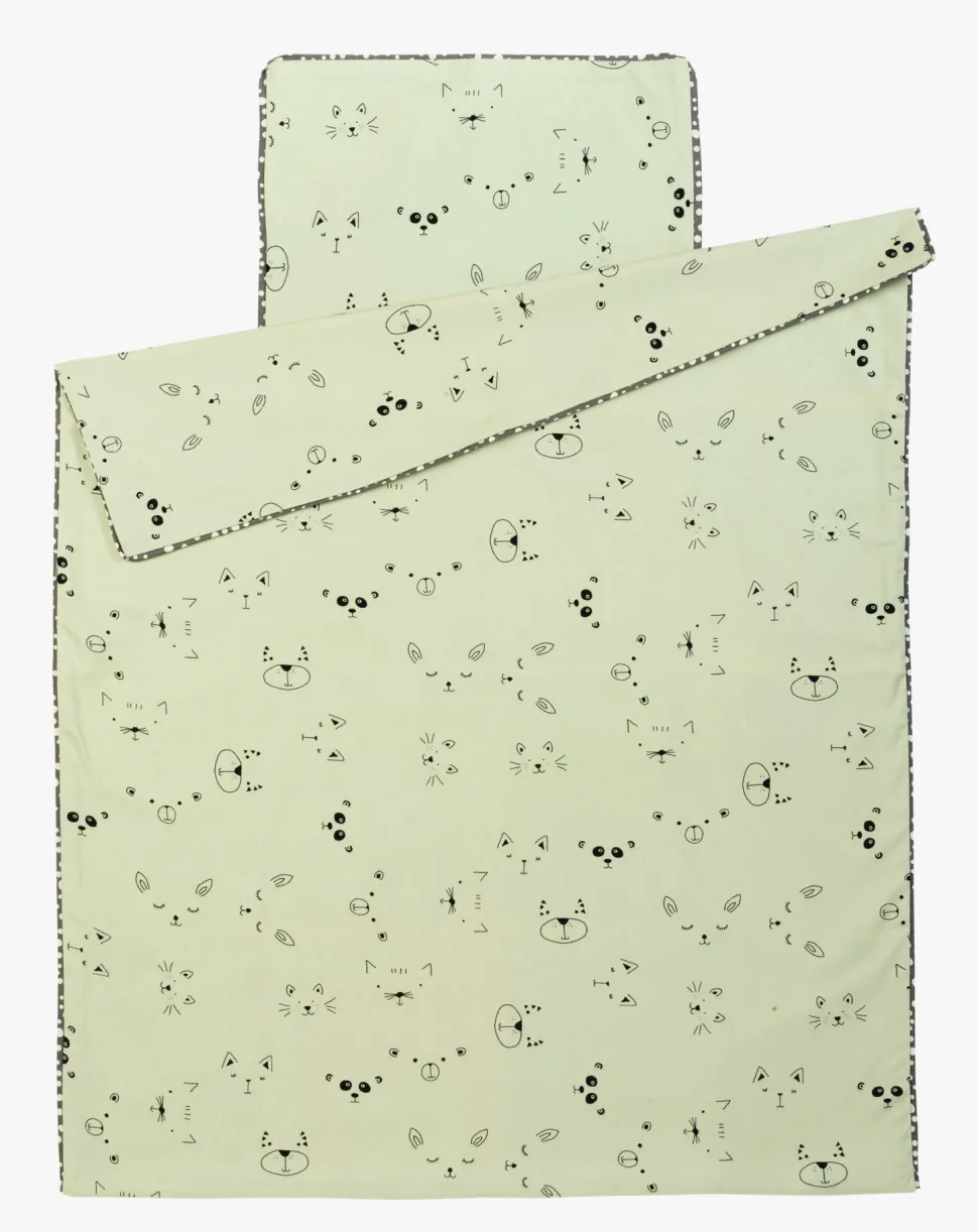 Flanell sengesett mintgrønn - 80x100 35x40cm