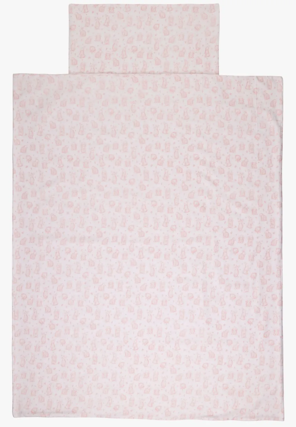 Flanell sengesett rosa - 65x80 cm