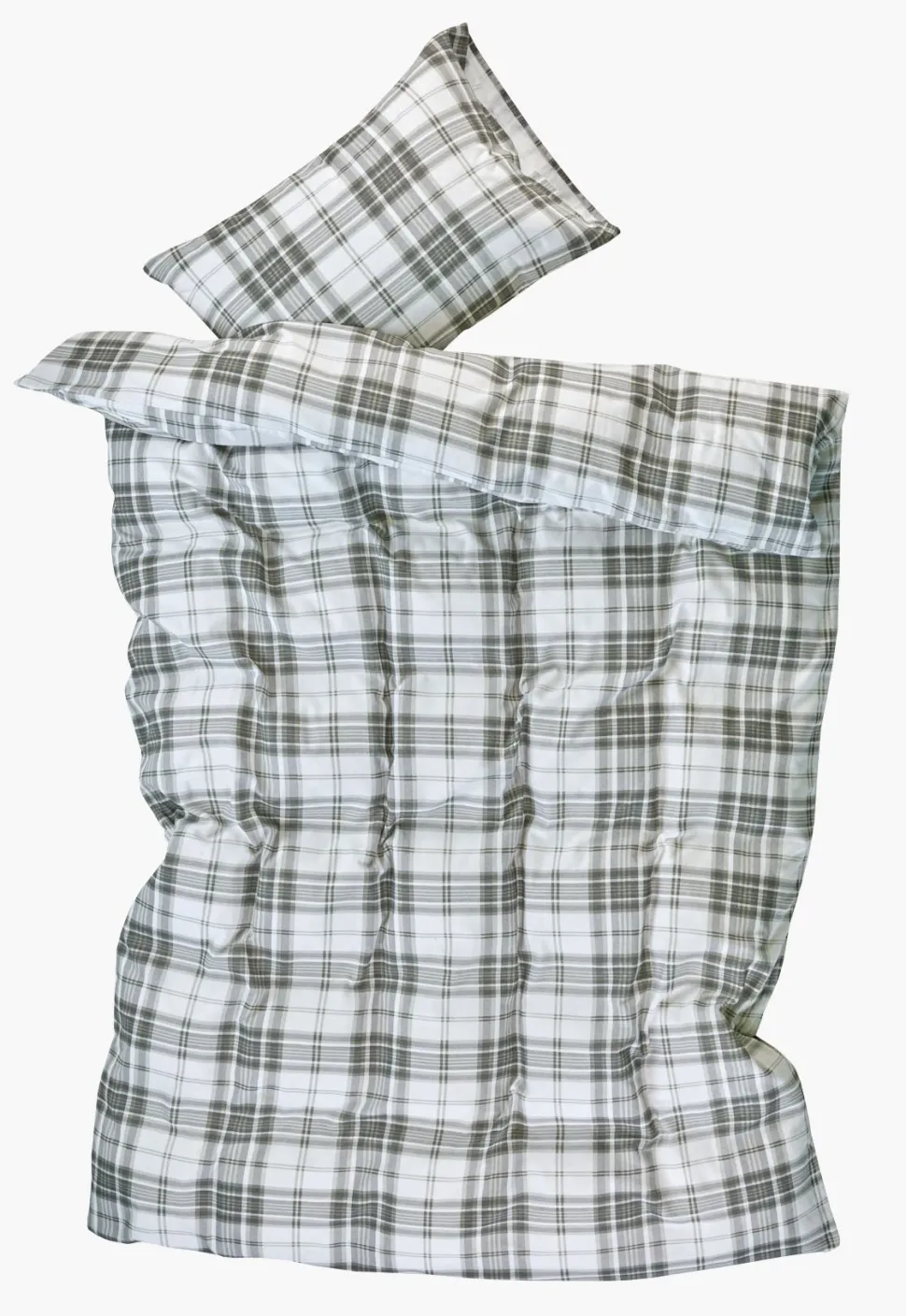 Flanell sengesett olivengrønn - 140x200 cm