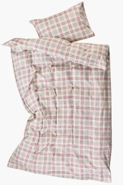 Flanell sengesett rosa - 140x200 cm