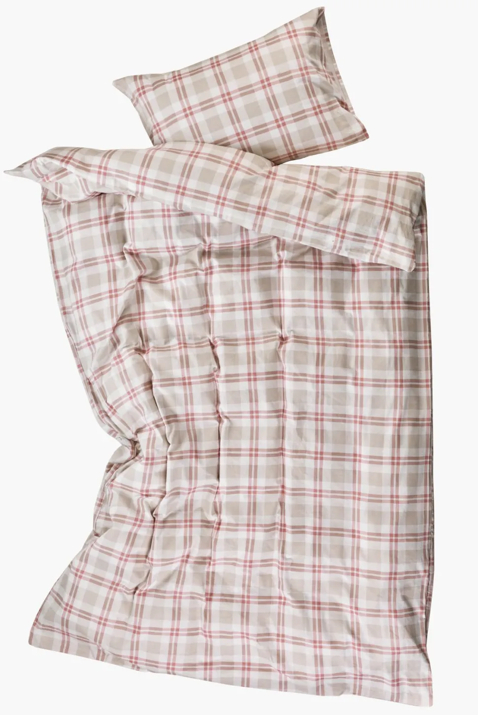 Flanell sengesett rosa - 140x200 cm