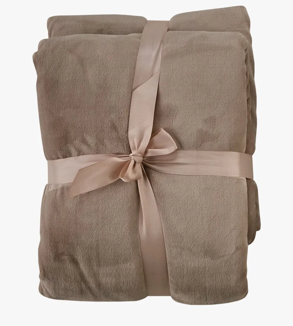 Fleecepledd taupe - 130x170 cm