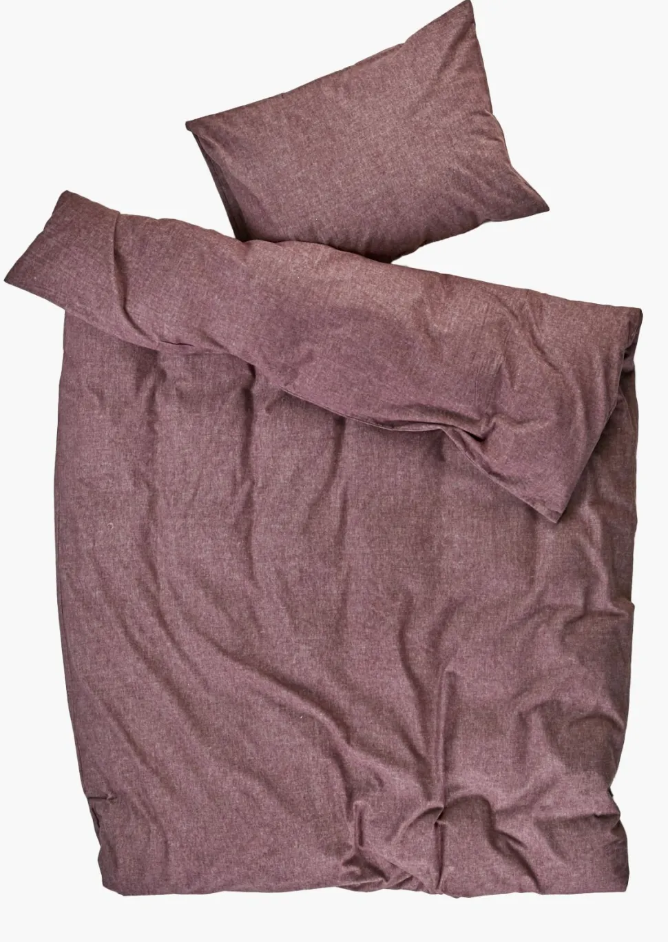 Garnfarget flanell sengesett burgunder - 140x200 cm