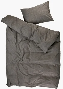 Garnfarget flanell sengesett brun - 140x200 cm