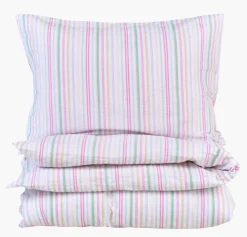 Garnfarget krepp sengesett multi - 140x200+50x70 cm