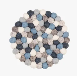 Gryteunderlag multi blå - ø22 cm