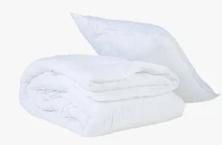 Helårs fiberdyne-/putesett hvit - 140x200 cm