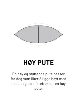 Høy dunpute hvit - 50x70 cm