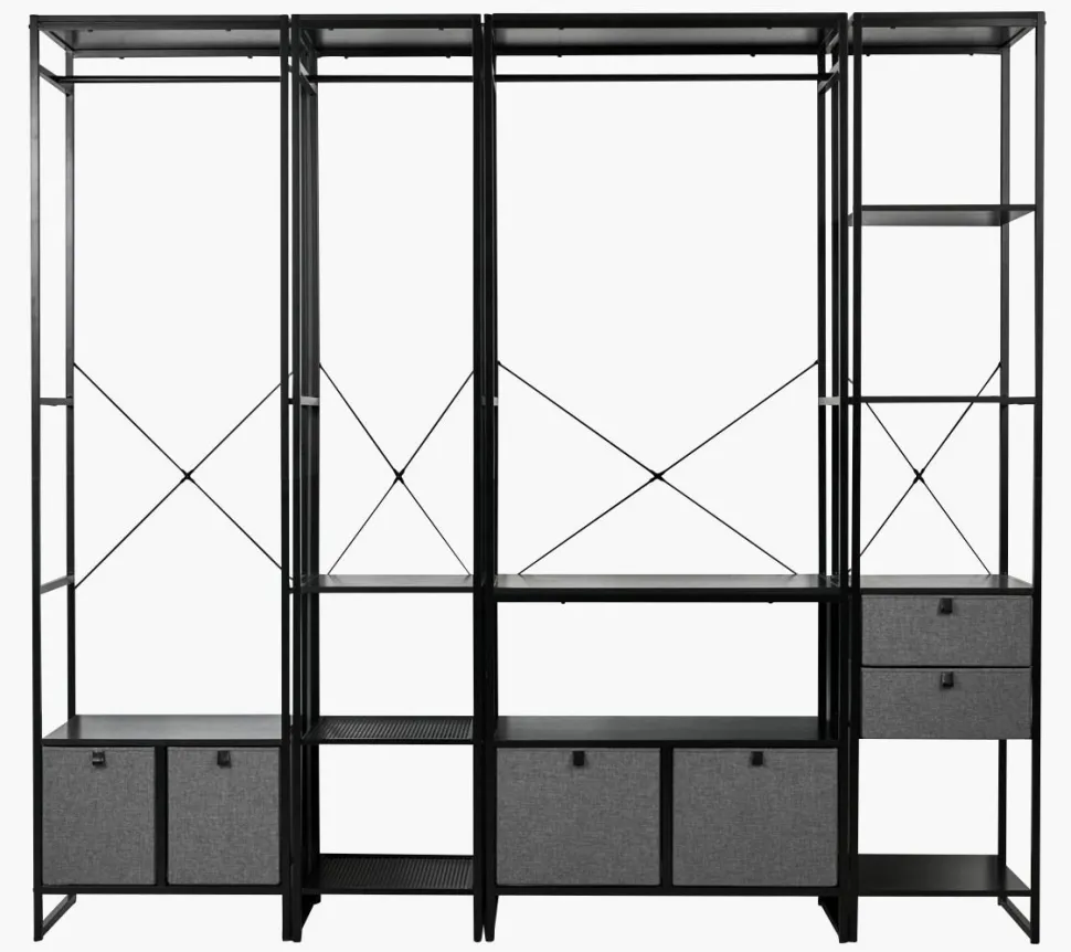 Klesstativ svart - 60x46,5x215 cm