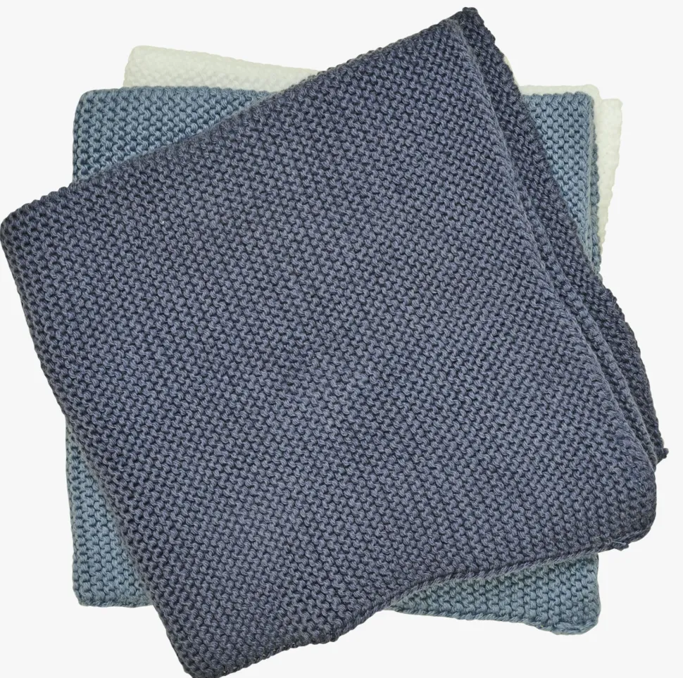 Klut 3 pk mørk blå - 26x26 cm