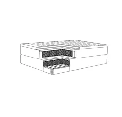 Kontinentalseng medium og fast komfort natur - 150x200 cm