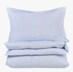 Krepp sengesett lys blå - 200x220 cm