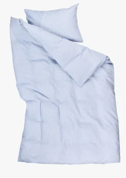 Krepp sengesett lys blå - 200x220 cm