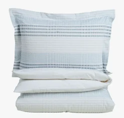 Krepp sengesett lys blå - 140x200+50x70 cm