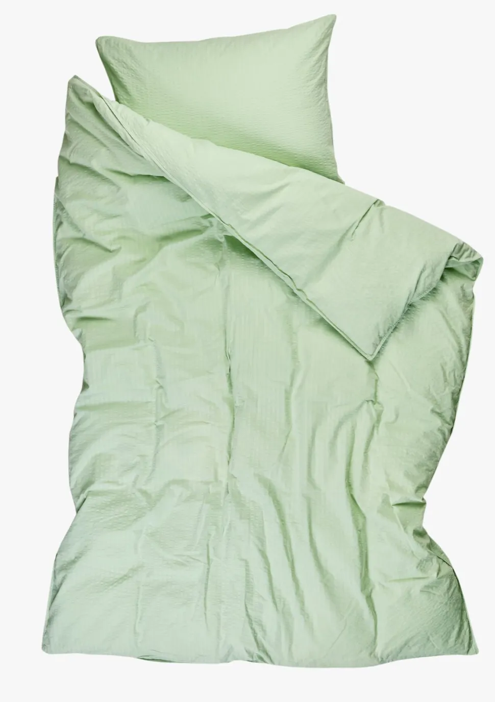 Krepp sengesett lys grønn - 140x200 cm