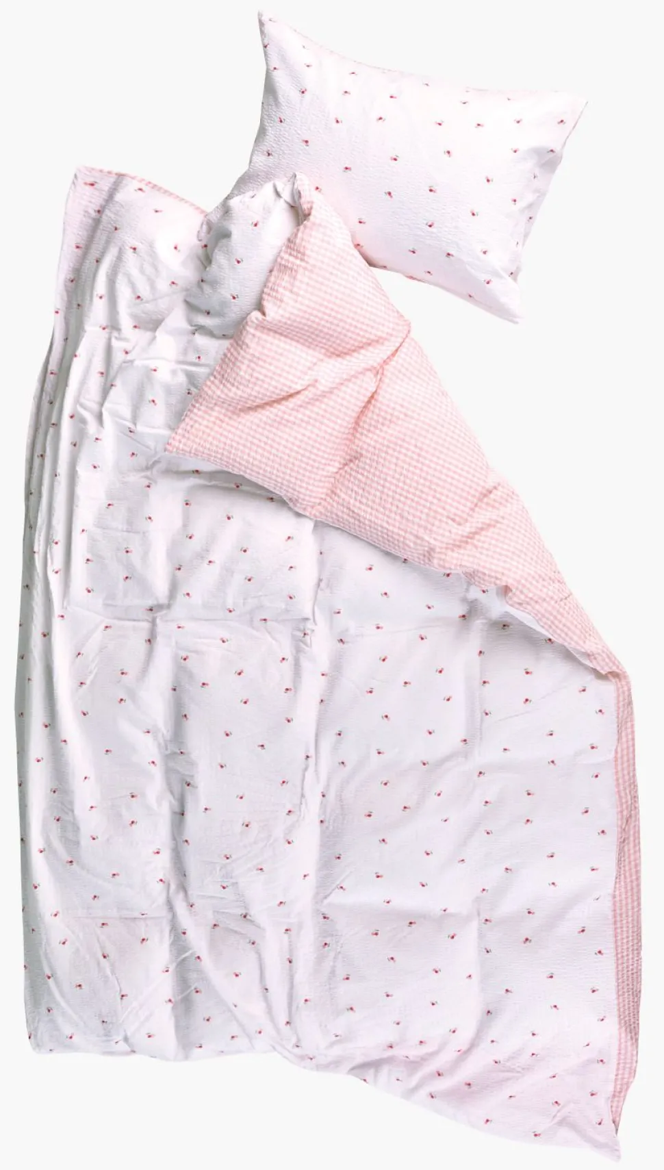 Krepp sengesett lys rosa - 200x220 cm