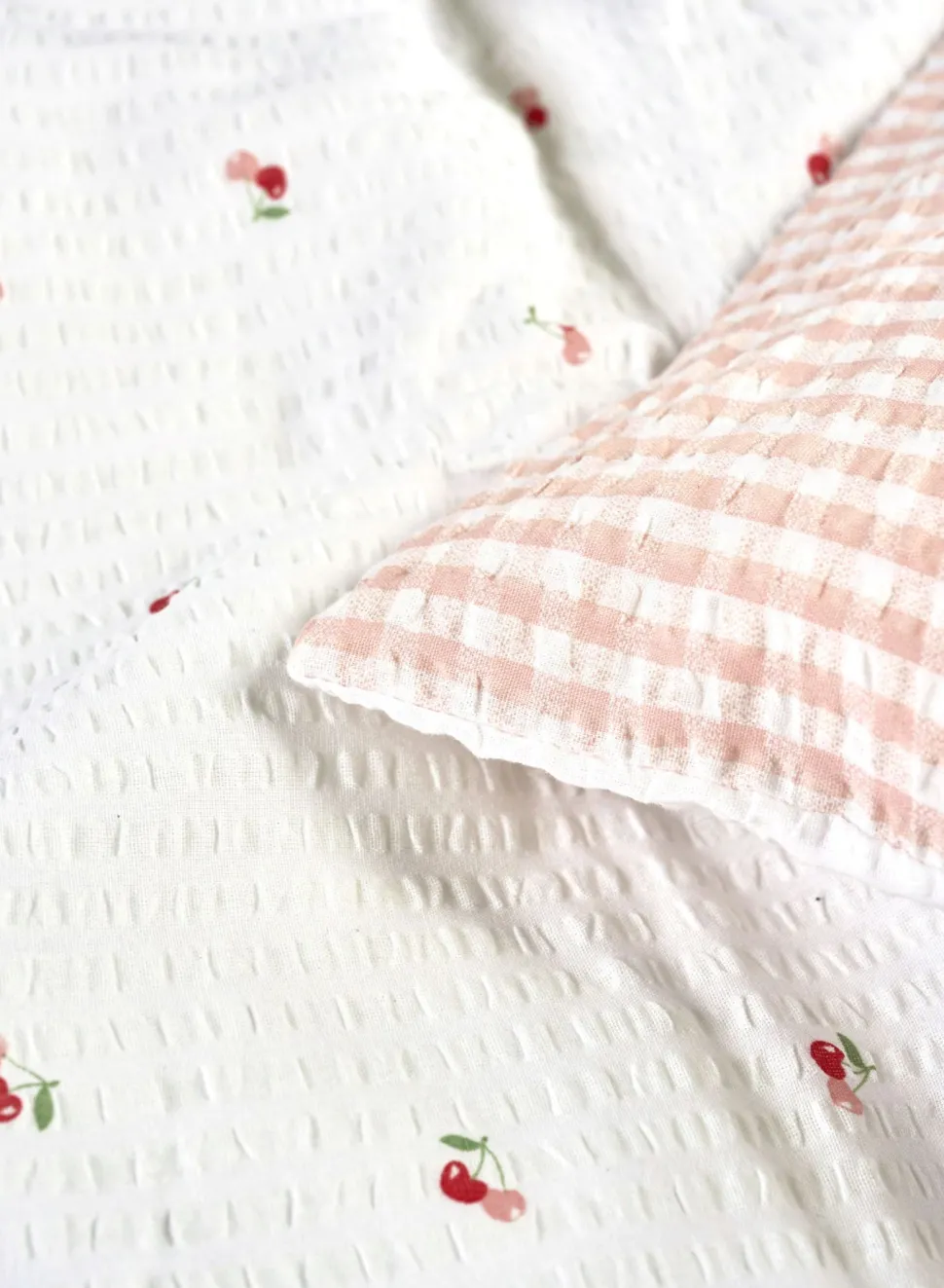 Krepp sengesett lys rosa - 200x220 cm