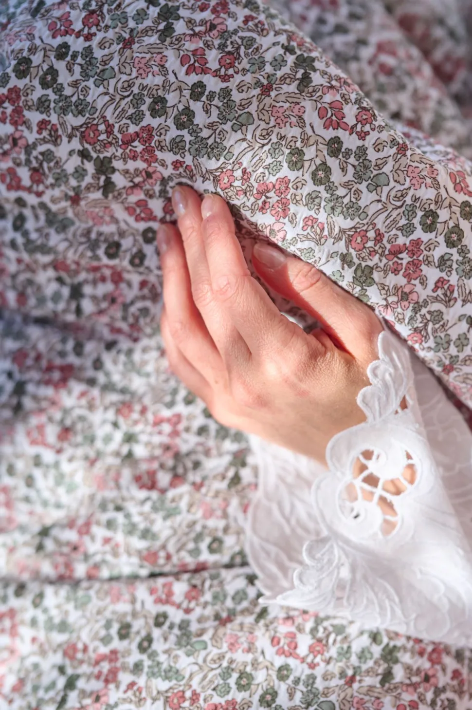 Krepp sengesett multi rosa - 140x200 cm