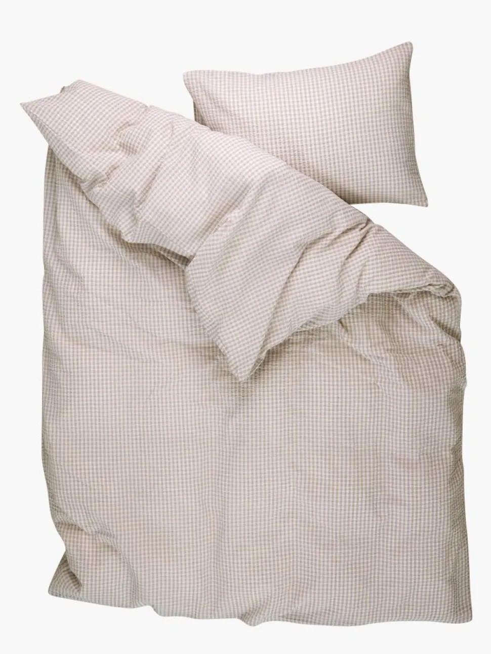 Krepp sengesett sand - 140x200 cm