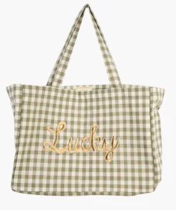 Liten tote bag olivengrønn - 33x43 cm