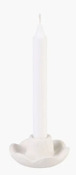 Lysestake hvit - 9,5x9,5x4,5 cm