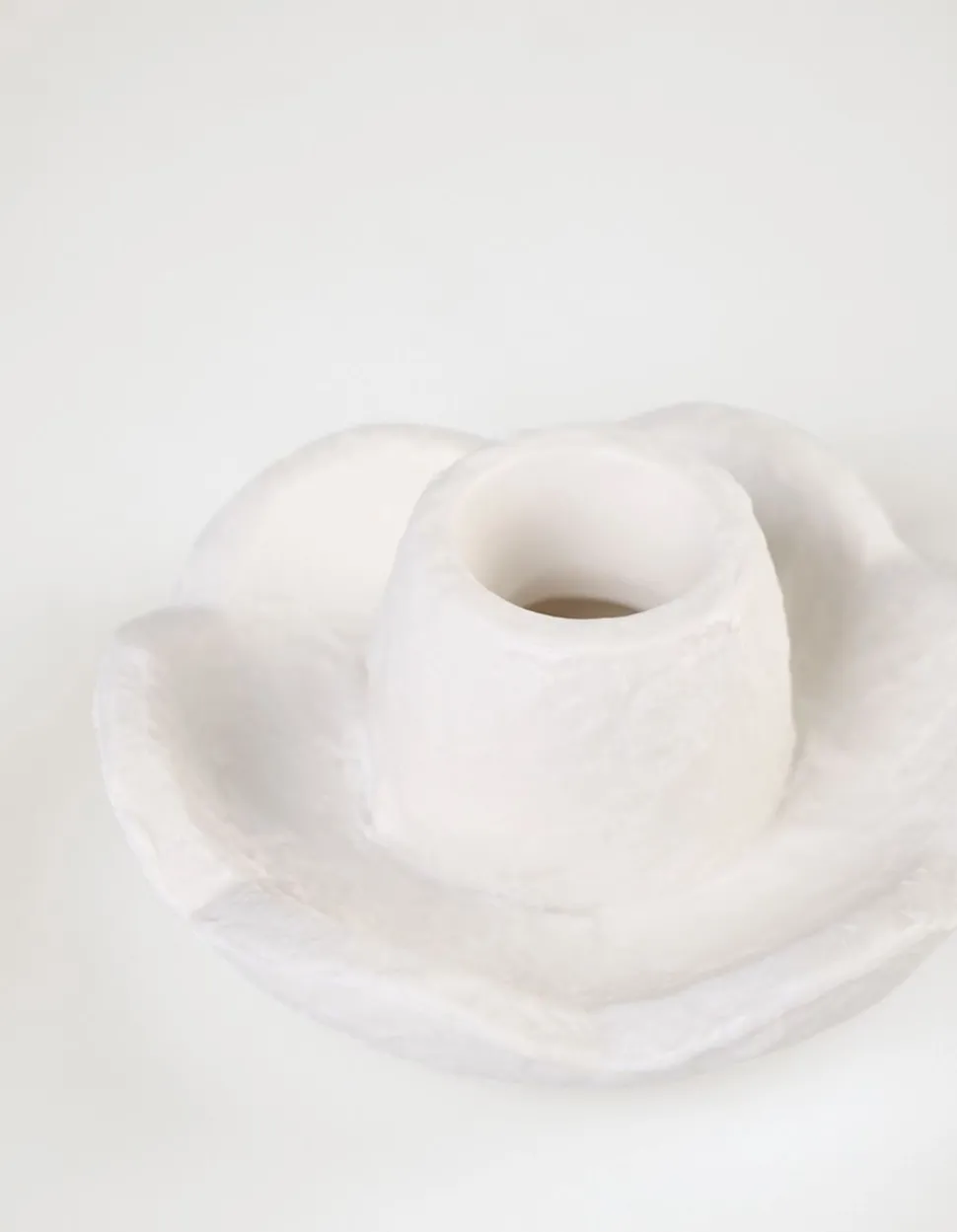 Lysestake hvit - 9,5x9,5x4,5 cm