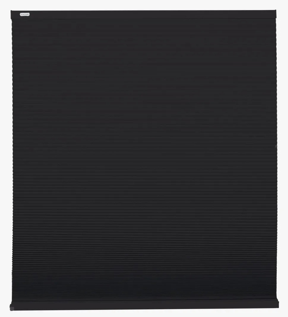 Lysfilt. dobbel plisségardin svart - 60x160 cm