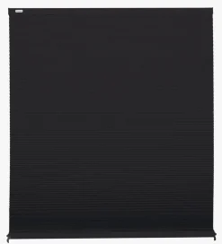 Lystett dobbel plisségardin svart - 60x160 cm