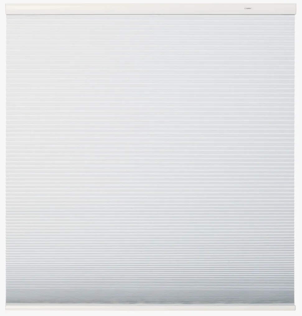 Lystett dobbel plisségardin hvit - 80x210 cm