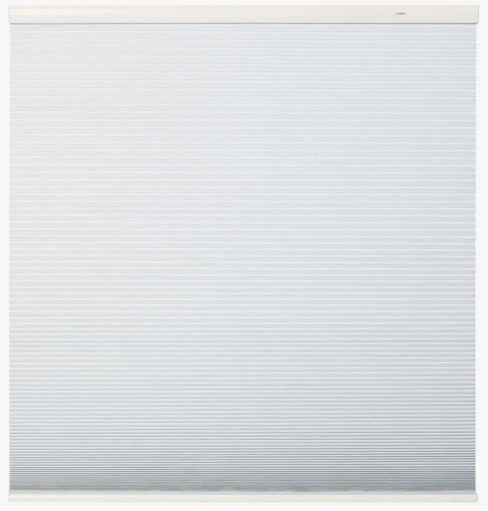 Lystett dobbel plisségardin hvit - 80x210 cm