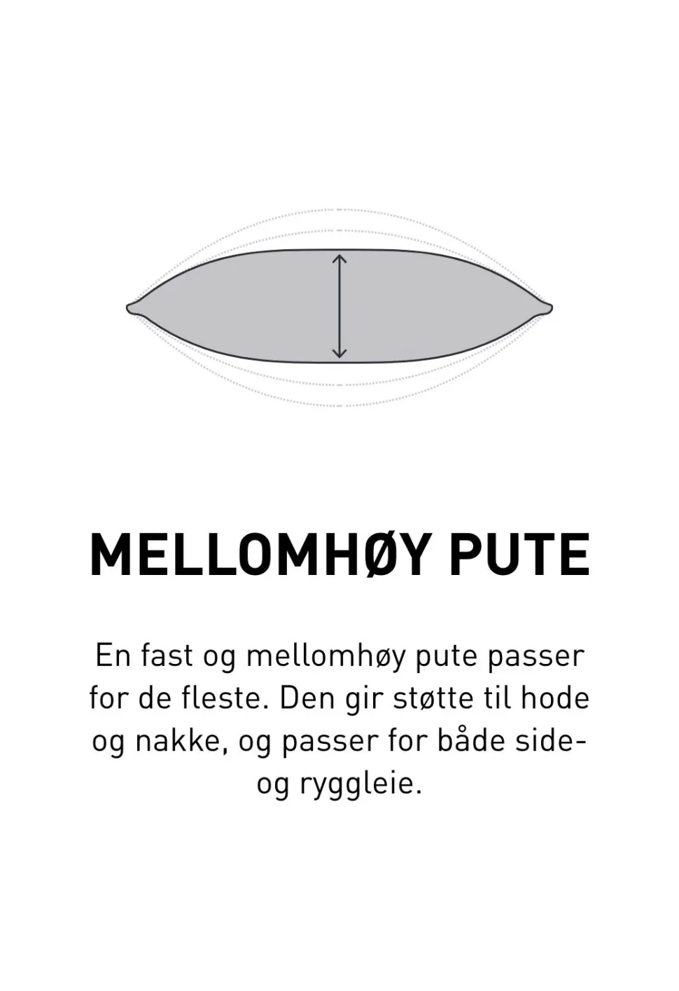 Medium dunpute hvit - 50x70 cm