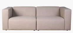 Modulsofa 2 deler m/armlene beige - 220x93x73 cm