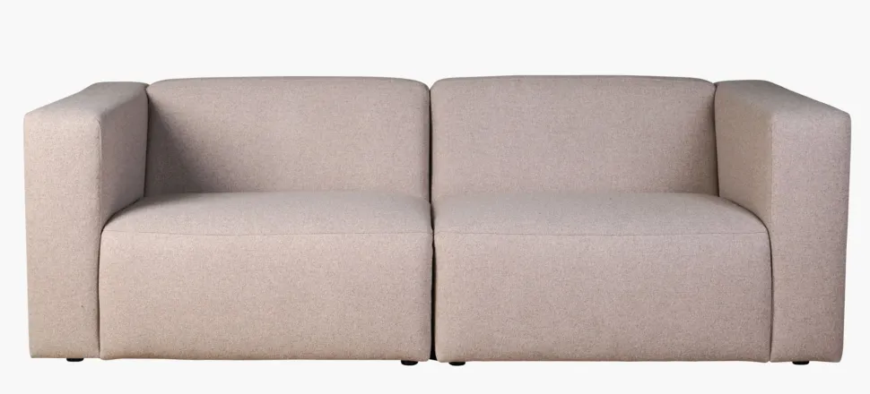 Modulsofa 2 deler m/armlene beige - 220x93x73 cm